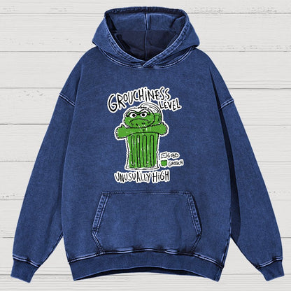 Grouchiness Level Vintage Distressed Hoodie
