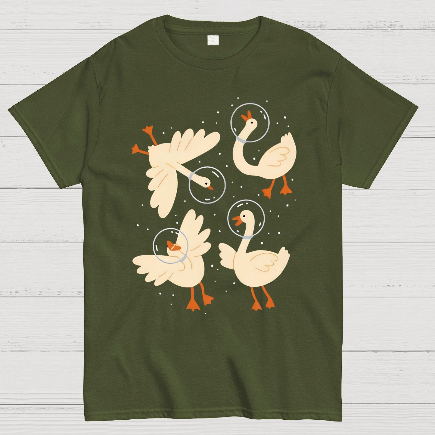 Geese In Space Nerdy T-Shirt