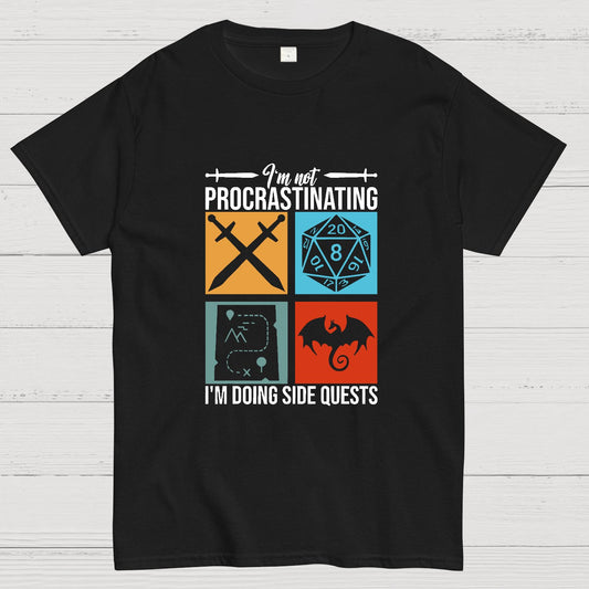 I'm Not Procrastinating I'm Doing Side Quests Geeky T-Shirt