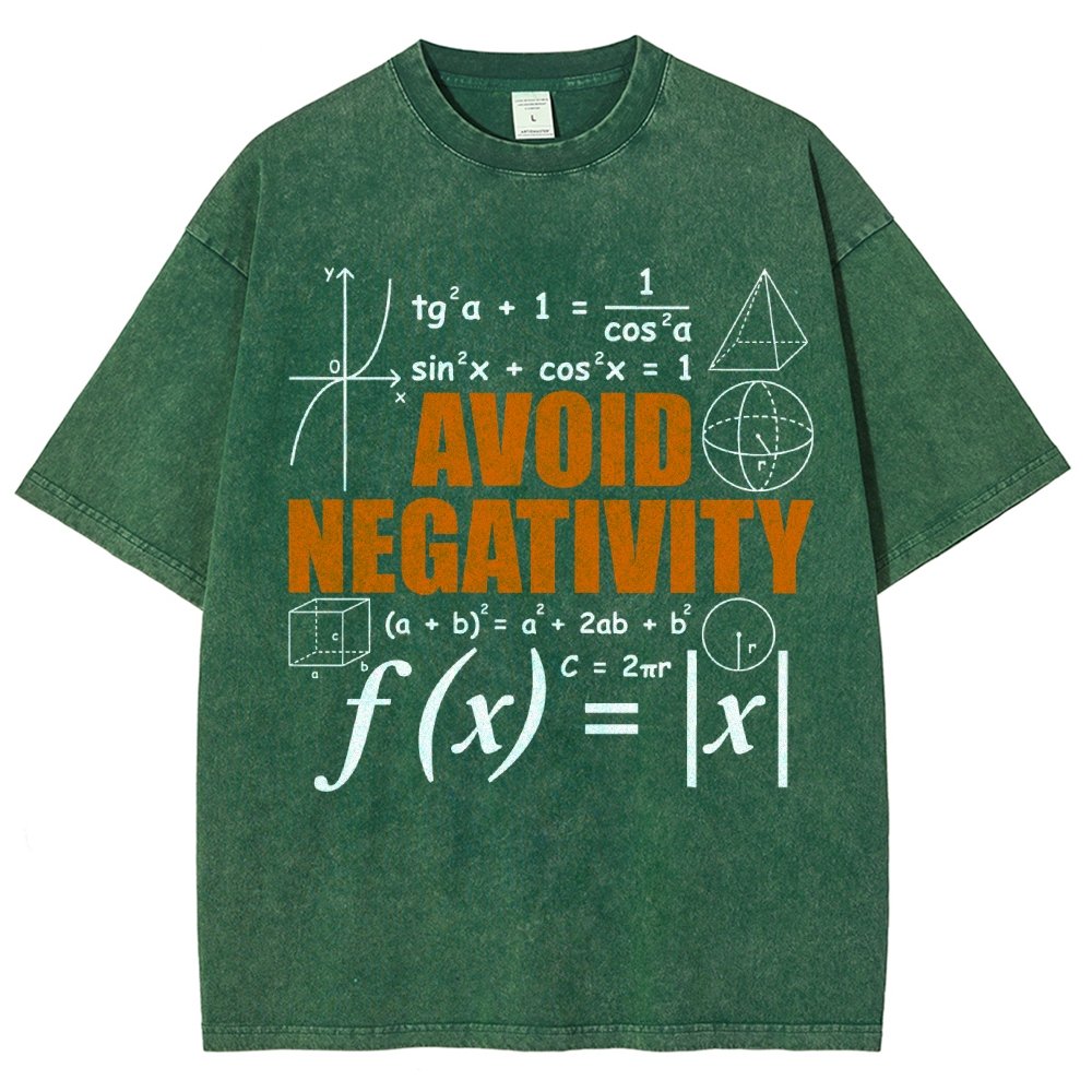 Avoid Negativity Funny Math Mathematician Vintage Distressed T-shirt
