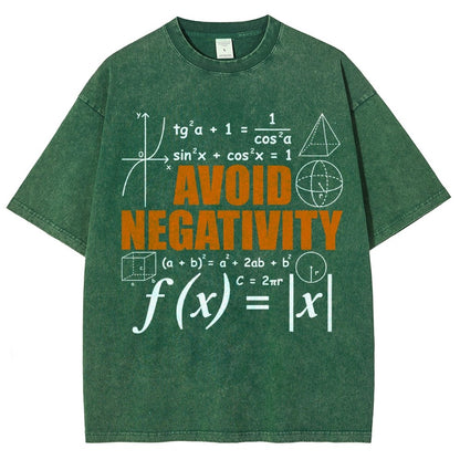 Avoid Negativity Funny Math Mathematician Vintage Distressed T-shirt