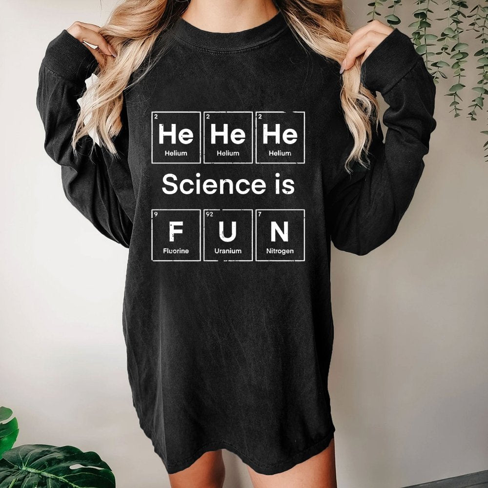 Science Is Fun Washed Long Sleeve Tee