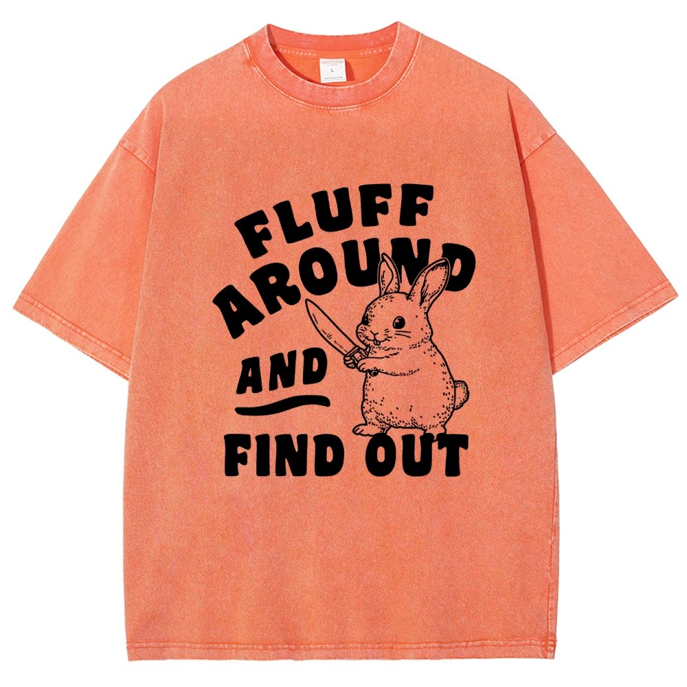 Fluff Around And Find Out Rabbit Vintage Distressed T-shirt