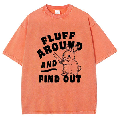 Fluff Around And Find Out Rabbit Vintage Distressed T-shirt
