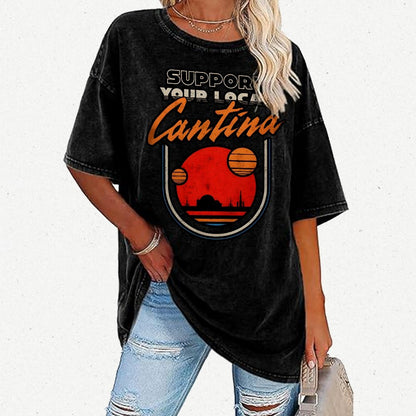 Support Your Local Hangout Vintage Distressed T-shirt