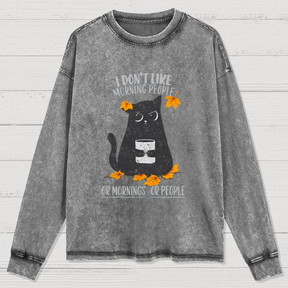 No Mornings No People Washed Long Sleeve Tee
