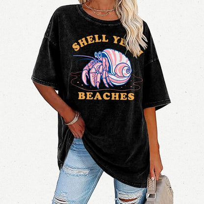 Shell Yeah Beaches Vintage Distressed T-shirt