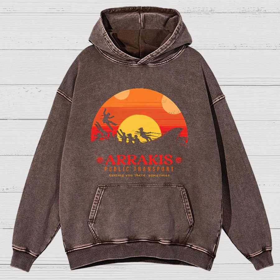 Mystic Land Getting You There Sometimes Vintage Distressed Hoodie