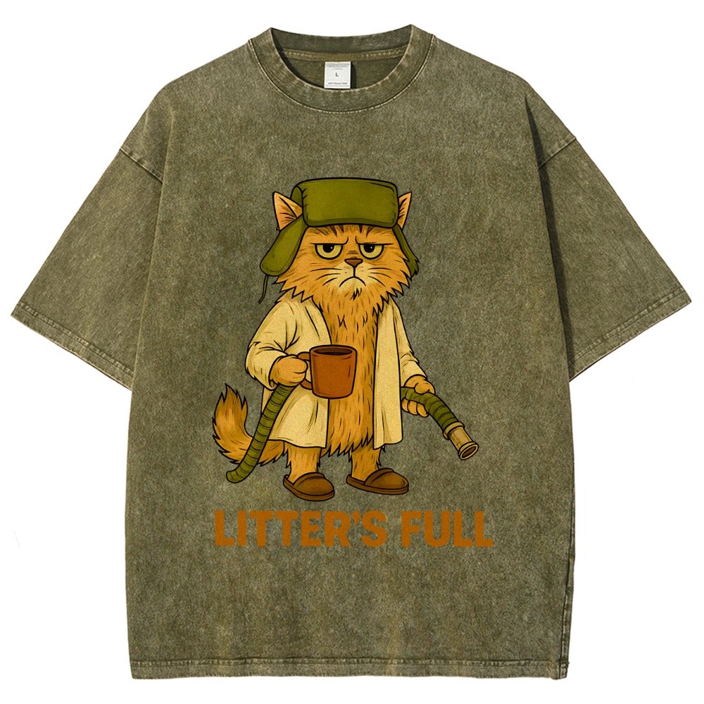 Litter’s Full Cat Vintage Distressed T-shirt