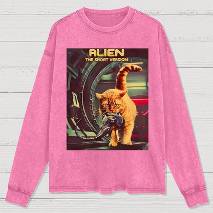 Mystery Cat Heavy Washed Long Sleeve Tee