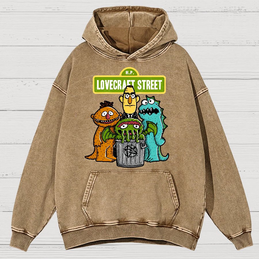 Lovecraet Street Vintage Distressed Hoodie