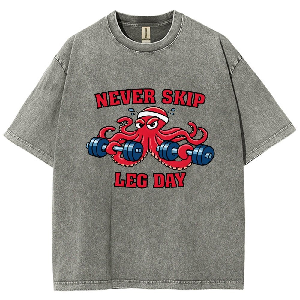 Octo-Leg Day Vintage Distressed T-shirt