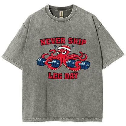 Octo-Leg Day Vintage Distressed T-shirt