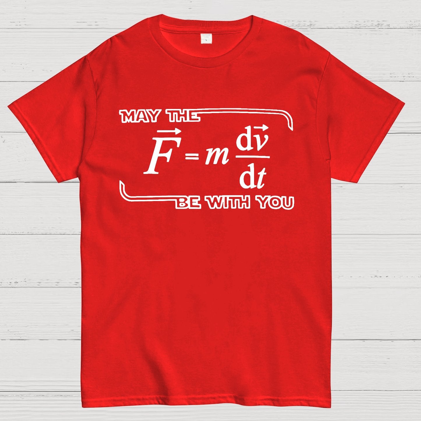May The  F=m dv/dt  Be with You.Funny Physics Science Unisex Geek T-Shirt