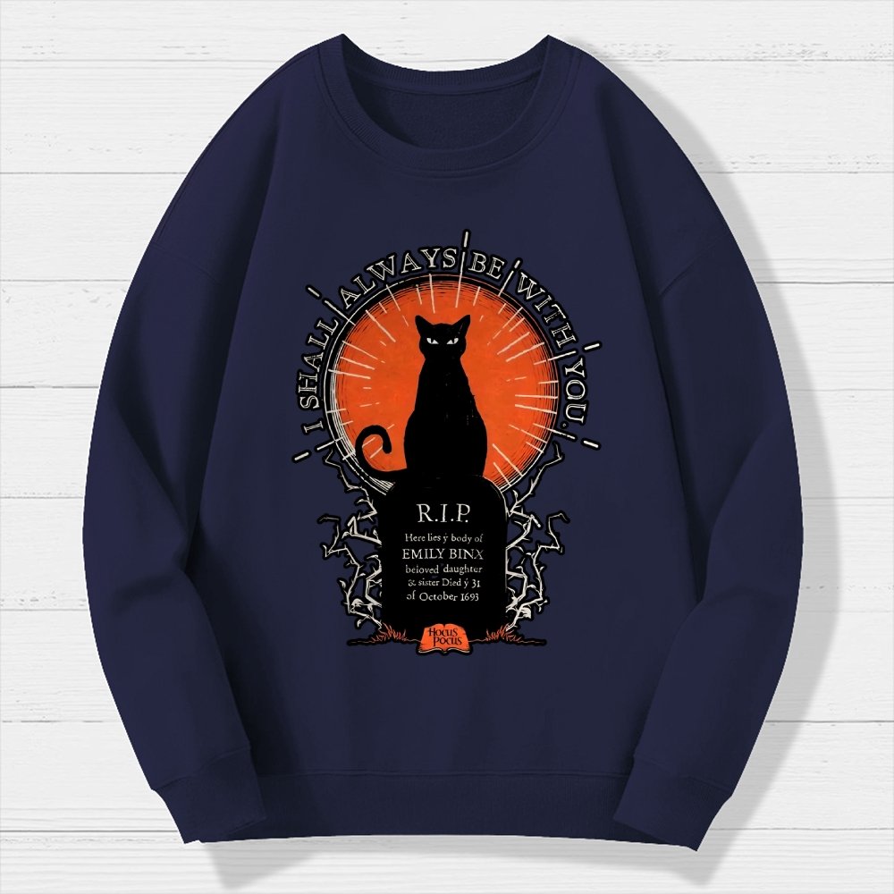 Halloween Cat Print Geek Cotton Sweatshirt