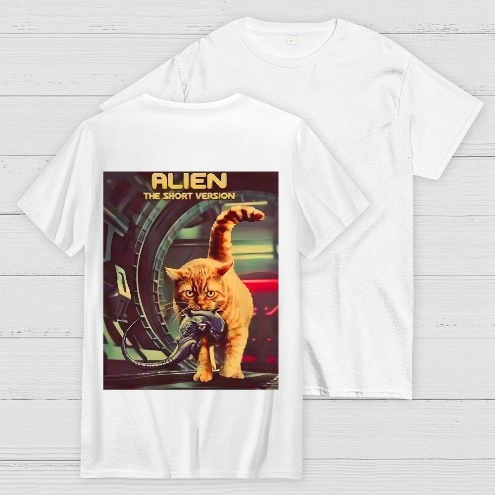 Mystery Cat Heavy Back-printed Geek T-shirt