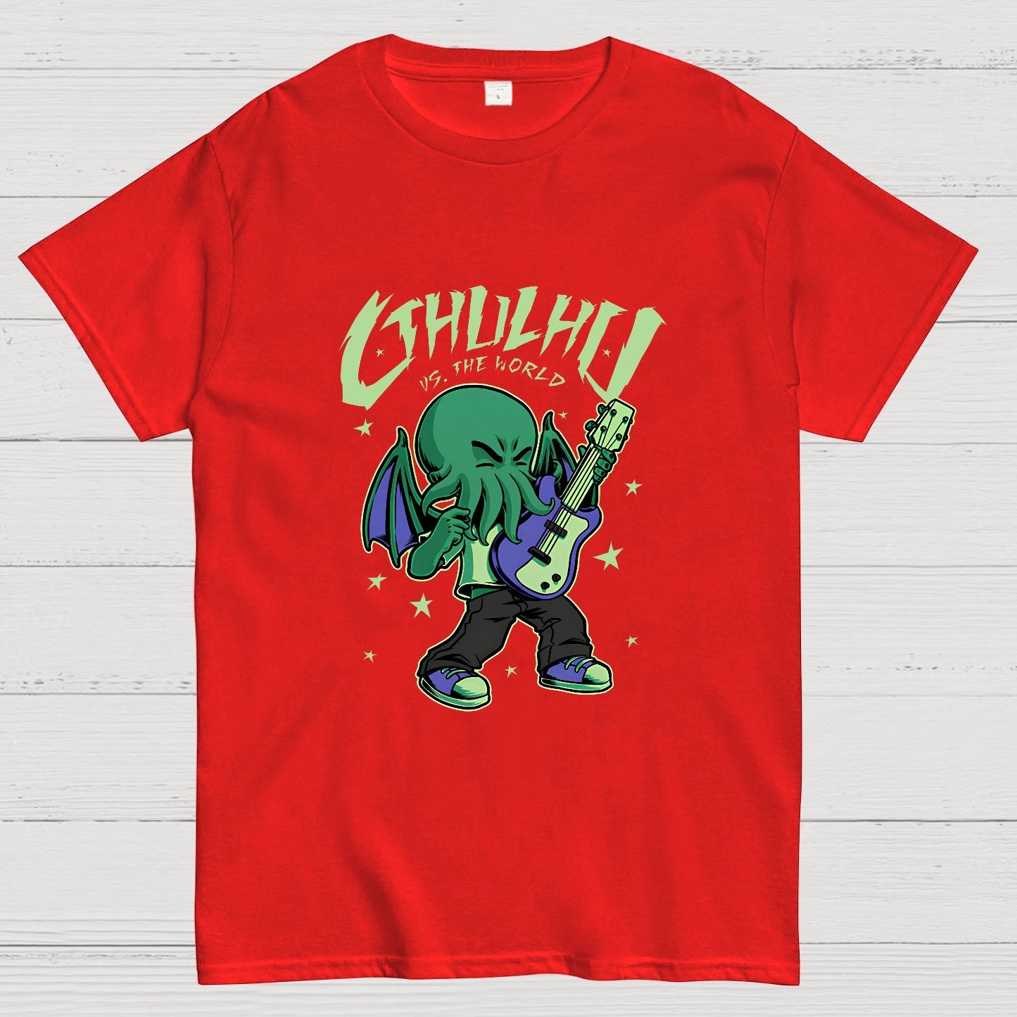 Cthulhu Playing Guitar Geek T-Shirt