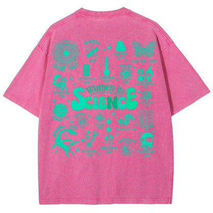 In Science Teacher Vintage Snowflake Washed T-Shir