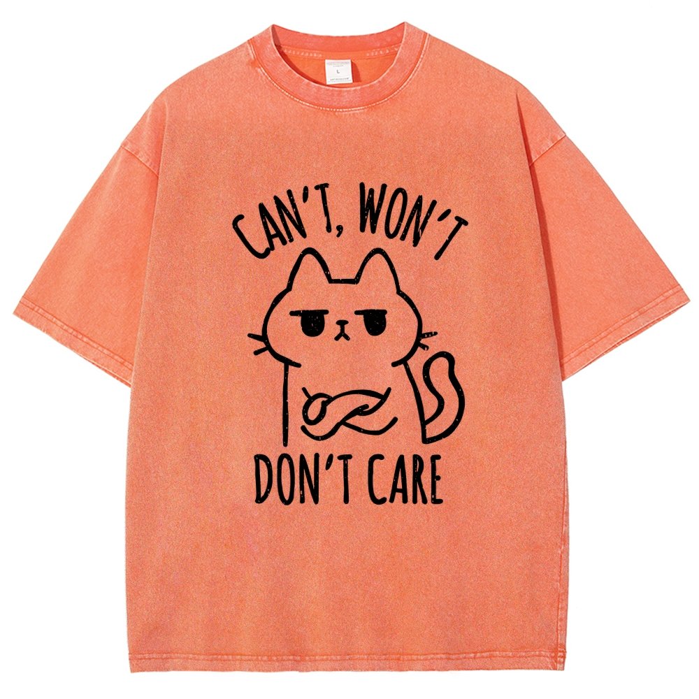 Can't Won't Don't Care Vintage Distressed T-shirt