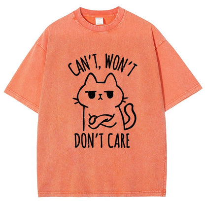 Can't Won't Don't Care Vintage Distressed T-shirt