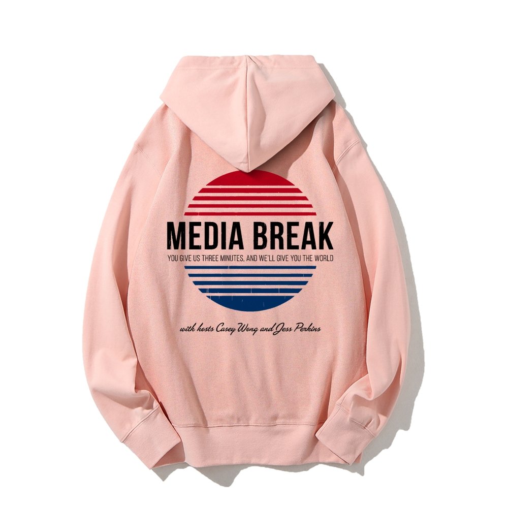 Media Break Printed Back Unisex Cotton Hoodie