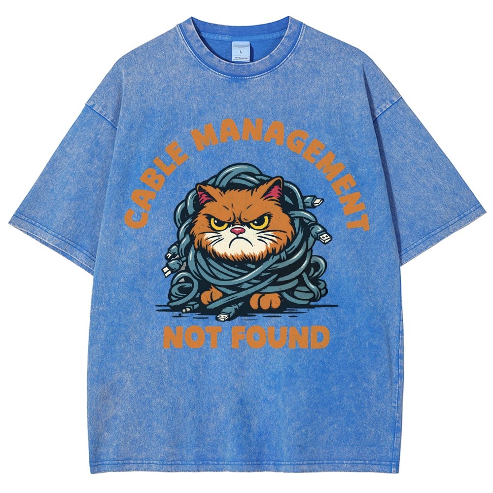Cable Management Not Found Vintage Distressed T-shirt
