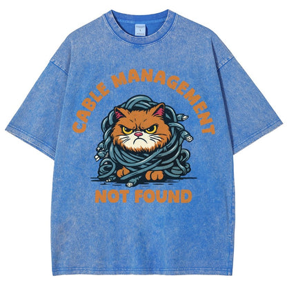 Cable Management Not Found Vintage Distressed T-shirt