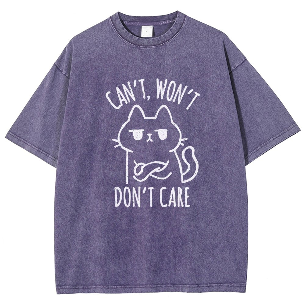 Can't Won't Don't Care Vintage Distressed T-shirt