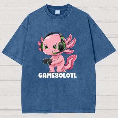 Gamer Axolotl Vintage Distressed T-shirt