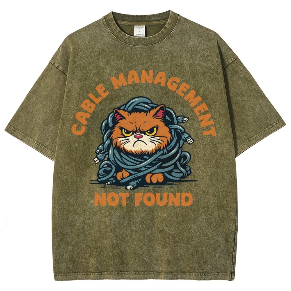 Cable Management Not Found Vintage Distressed T-shirt
