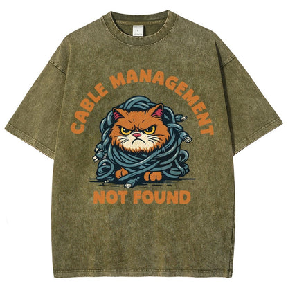 Cable Management Not Found Vintage Distressed T-shirt