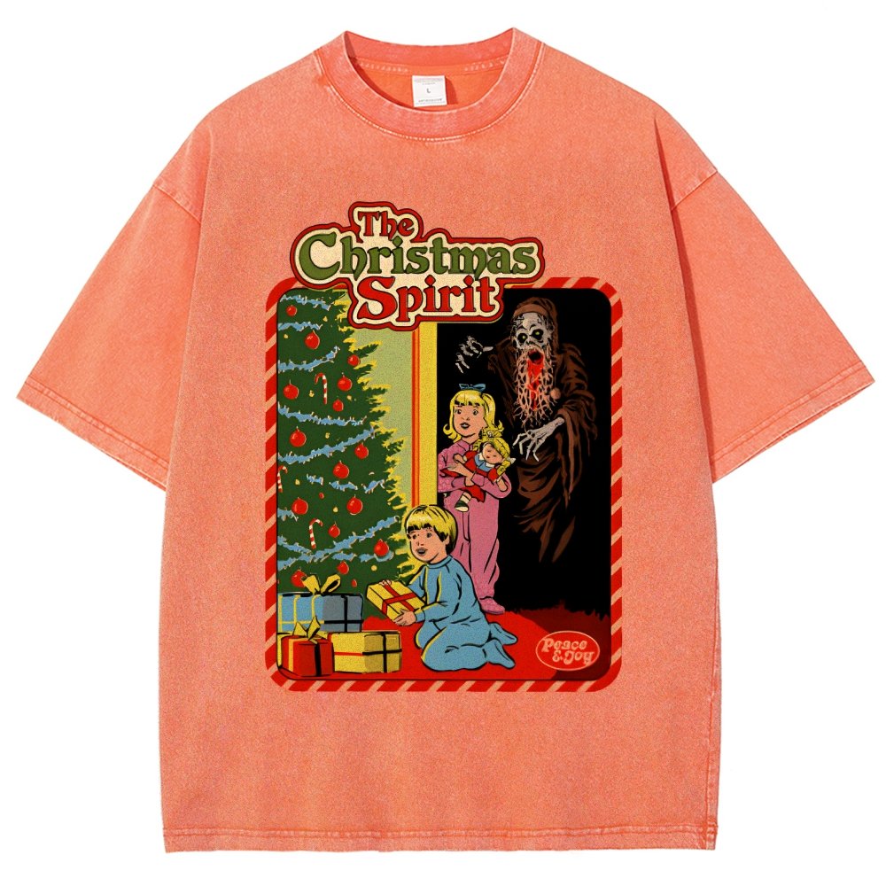 The Christmas Spirit Vintage Distressed T-shirt