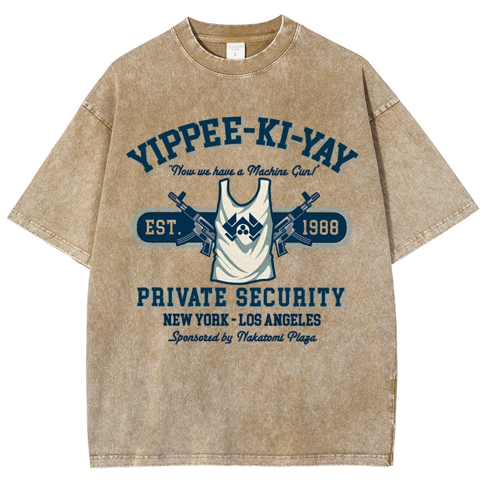 Yippee Ki Yay Security NY-LA Vintage Distressed T-shirt