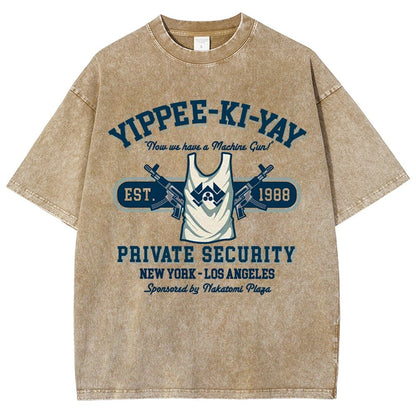 Yippee Ki Yay Security NY-LA Vintage Distressed T-shirt