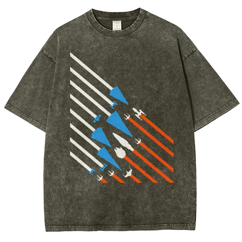 Starship Stripes Vintage Distressed T-shirt