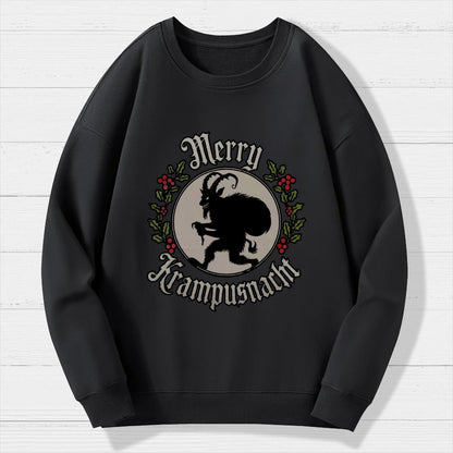 Merry Christmas  Krampus Night Geek Cotton Sweatshirt