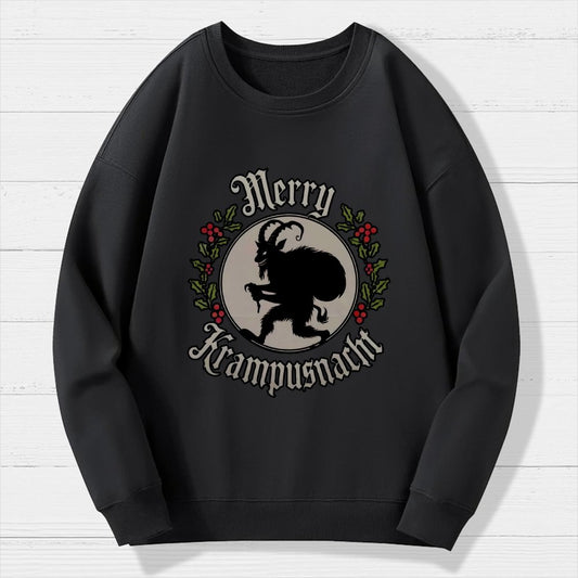 Merry Christmas  Krampus Night Geek Cotton Sweatshirt