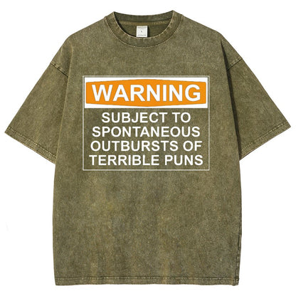 Warning - Terrible Puns! Vintage Distressed T-shirt