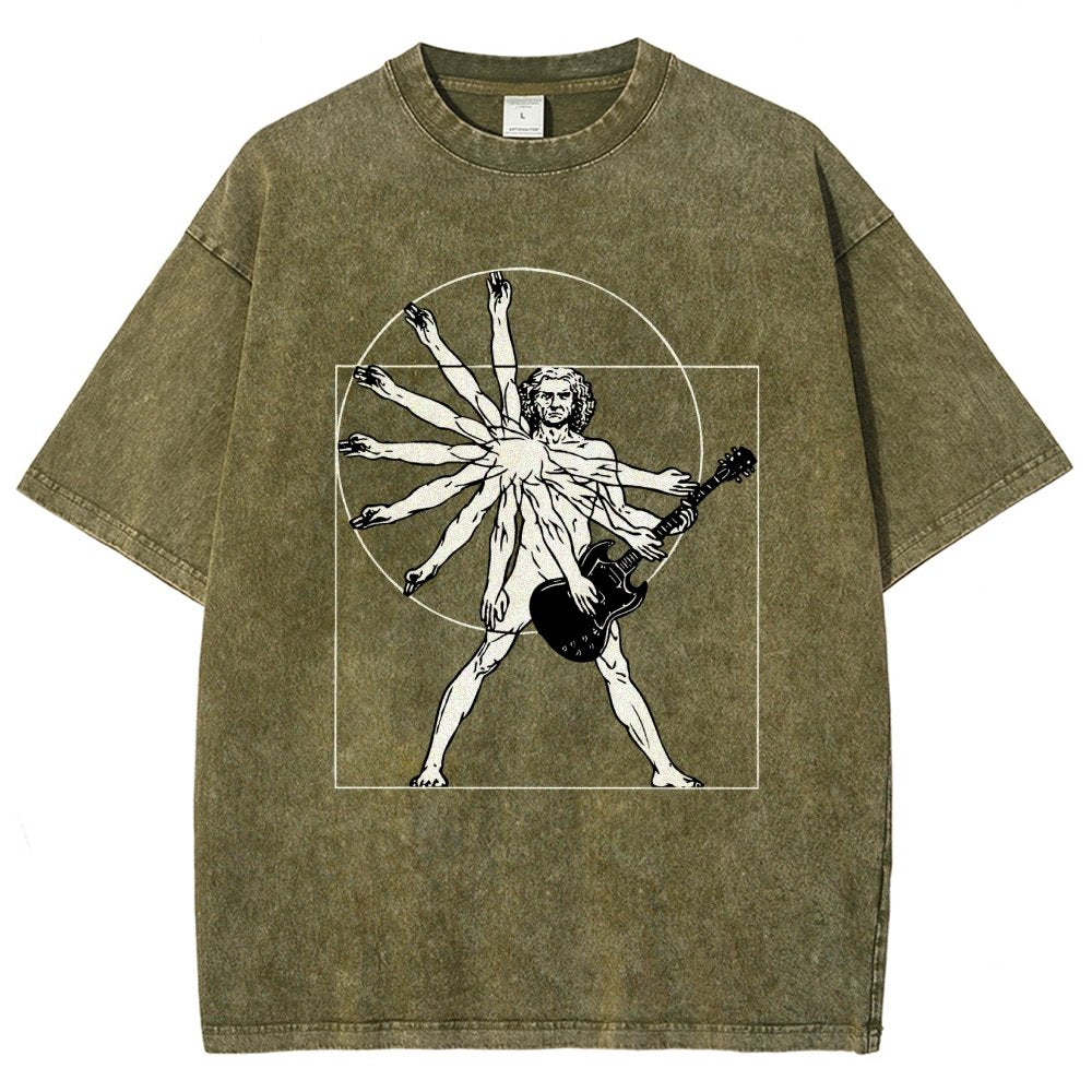Vitruvian Man Vintage Distressed T-shirt