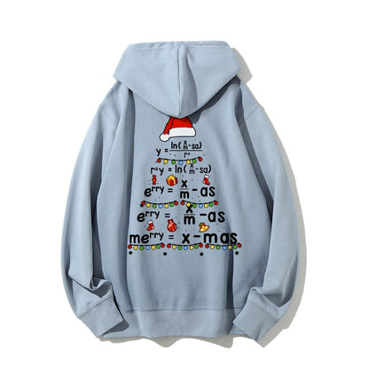 Christmas Math Printed Back Unisex Cotton Hoodie