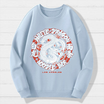 White Dragon Noodle Bar Oversized Geek Cotton Sweatshirt