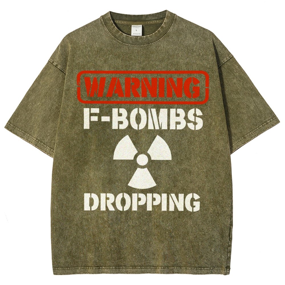 Warning F Bombs Dropping Vintage Distressed T-shirt