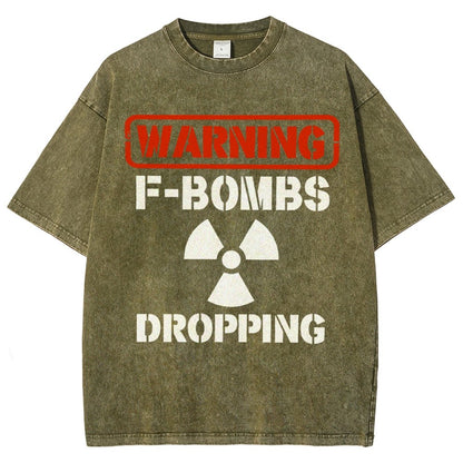 Warning F Bombs Dropping Vintage Distressed T-shirt