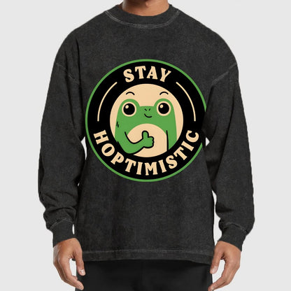 Stay Hoptimistic Washed Long Sleeve Tee