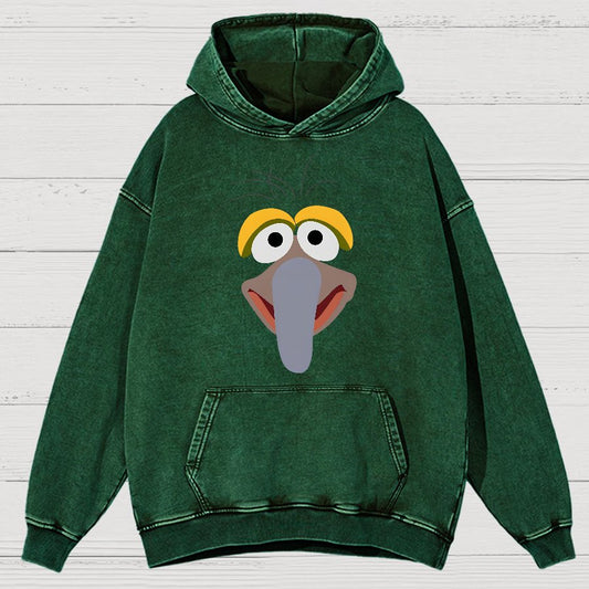 Retro Pop Culture Puppet Face3 Vintage Distressed Hoodie