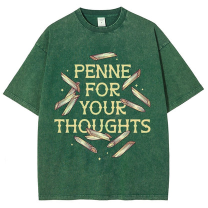 Penne For Your Thoughts Vintage Distressed T-shirt