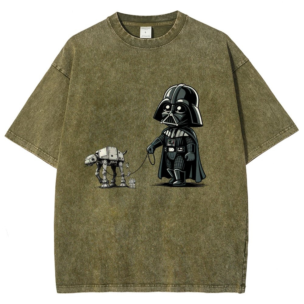 Dark Lord walking his dog Vintage Distressed T-shirt