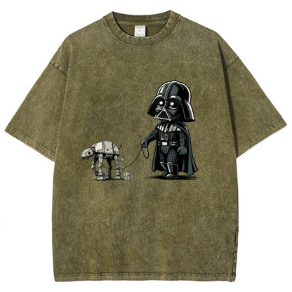 Dark Lord walking his dog Vintage Distressed T-shirt