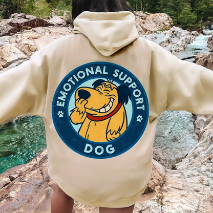Dog Support Or Not? Printed Back Unisex Cotton Hoodie