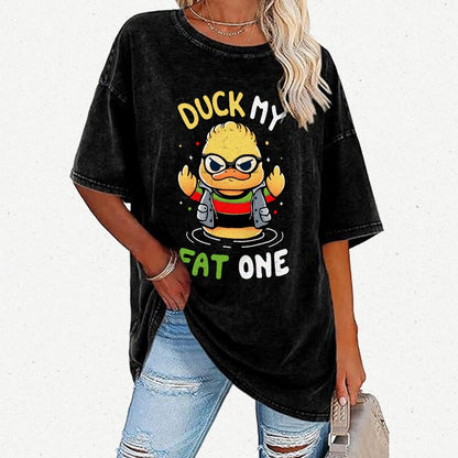 Duck My Fat One Vintage Distressed T-shirt